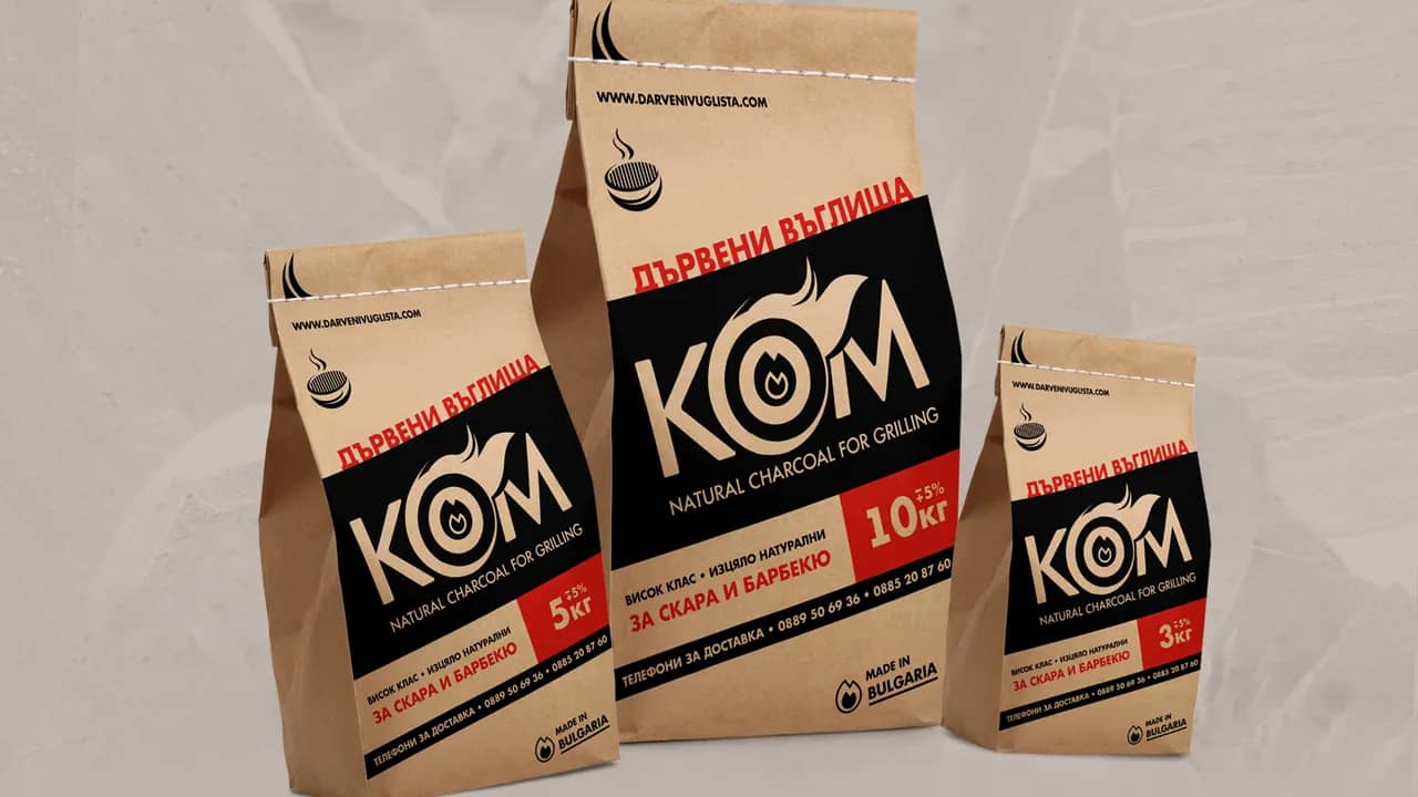KOM Charcoal Packages — 3, 5 and 10 kg for BBQ